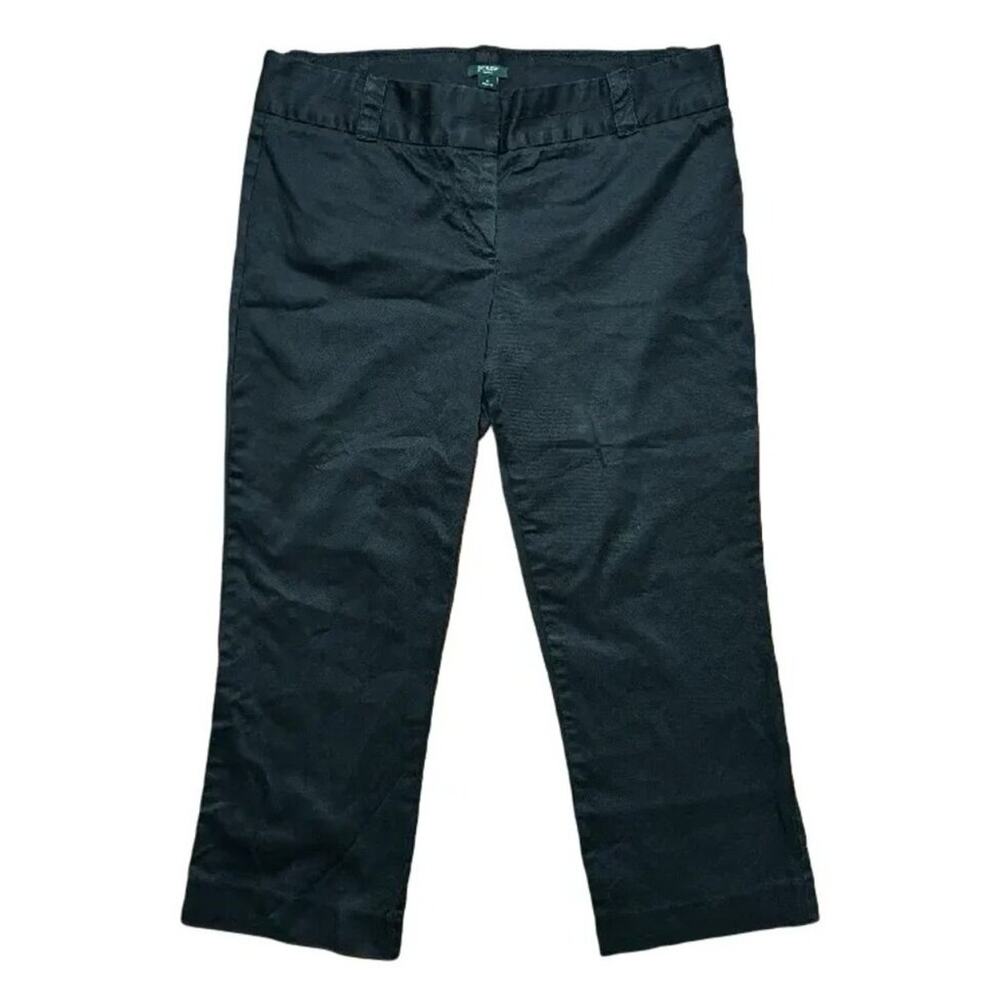 J.CREW City Fit Straight Leg Cropped Chino Pants in Black  SZ 12